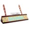 Pineapples Red Mahogany Nameplates with Business Card Holder - Angle