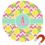 Pineapples Round Car Magnet - 6" (Personalized)