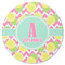 Pineapples Round Coaster Rubber Back - Single