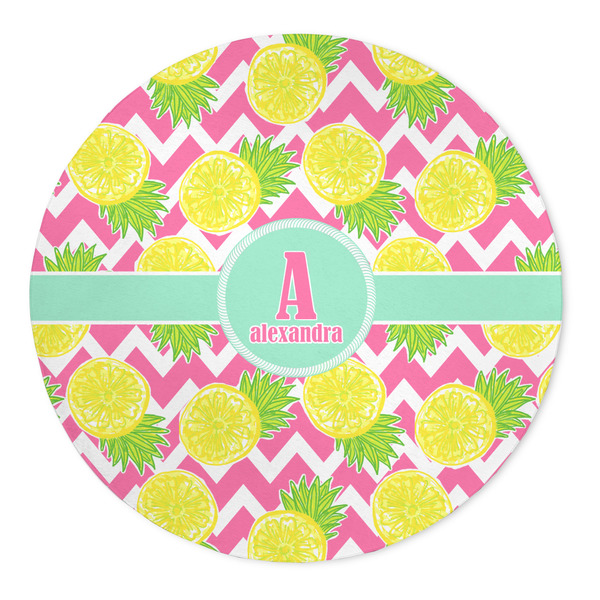 Custom Pineapples 5' Round Indoor Area Rug (Personalized)