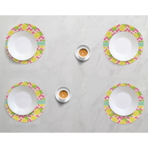 Pineapples Round Linen Placemats - LIFESTYLE (set of 4)