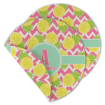 Pineapples Round Linen Placemat - Double Sided (Personalized)