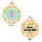 Pineapples Round Pet Tag - Front & Back