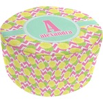 Pineapples Round Pouf Ottoman (Personalized)