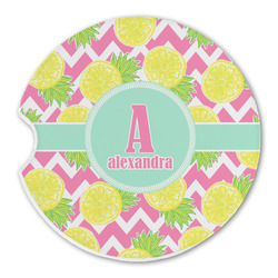 Pineapples Sandstone Car Coaster - Single (Personalized)