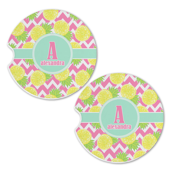 Pineapples Sandstone Car Coasters - Set of 2