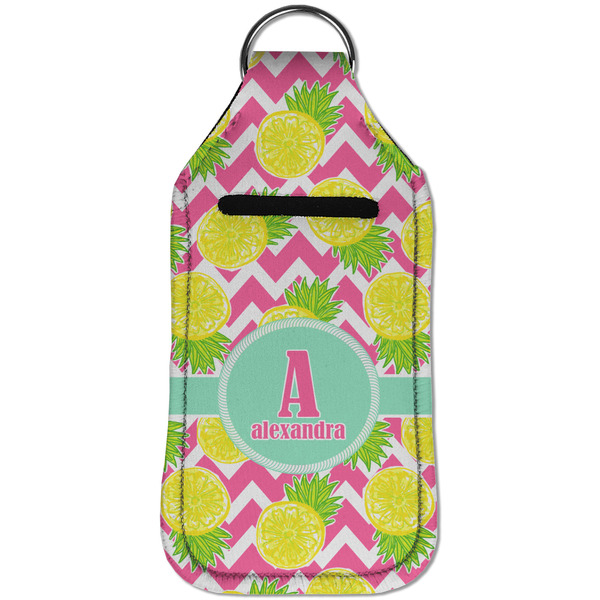 Pineapples Sanitizer Holder Keychain - Large (Front)