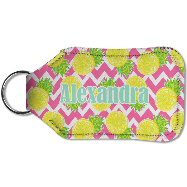 Pineapples Sanitizer Holder Keychain - Small (Back)
