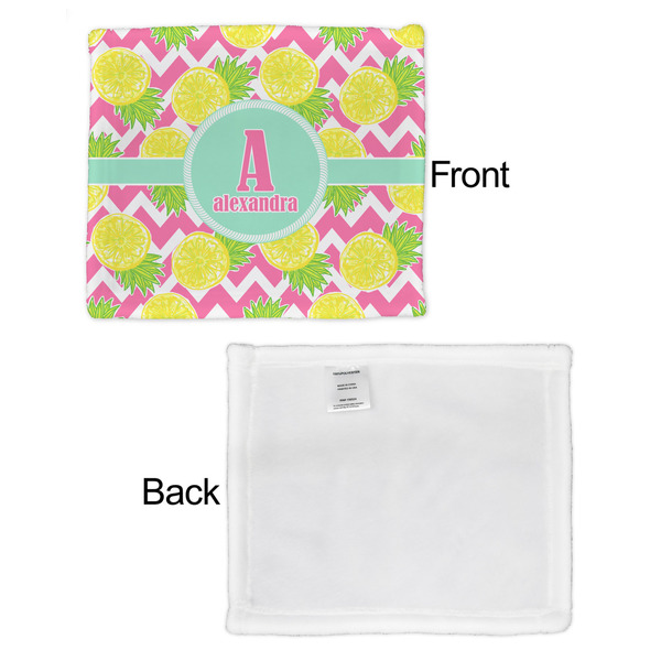 Pineapples Security Blanket - Front & White Back View