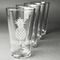 Pineapples Set of Four Engraved Pint Glasses - Set View