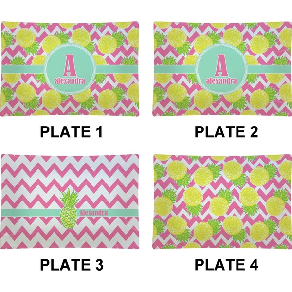 Pineapples Set of Rectangular Appetizer / Dessert Plates (Approval)