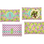 Pineapples Set of 4 Glass Rectangular Lunch / Dinner Plate (Personalized)