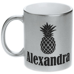 Pineapples Metallic Silver Mug (Personalized)
