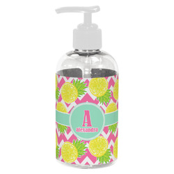 Pineapples Plastic Soap / Lotion Dispenser (8 oz - Small - White) (Personalized)