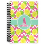 Pineapples Spiral Notebook - 7x10 w/ Name and Initial