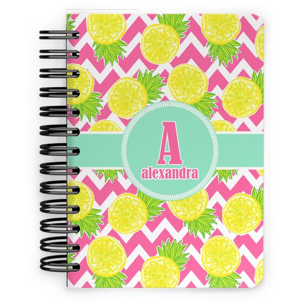 Custom Pineapples Spiral Notebook - 5x7 w/ Name and Initial