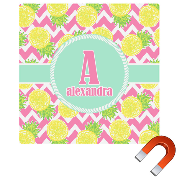 Custom Pineapples Square Car Magnet - 6" (Personalized)