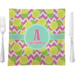 Pineapples 9.5" Glass Square Lunch / Dinner Plate- Single or Set of 4 (Personalized)
