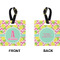 Pineapples Square Luggage Tag (Front + Back)