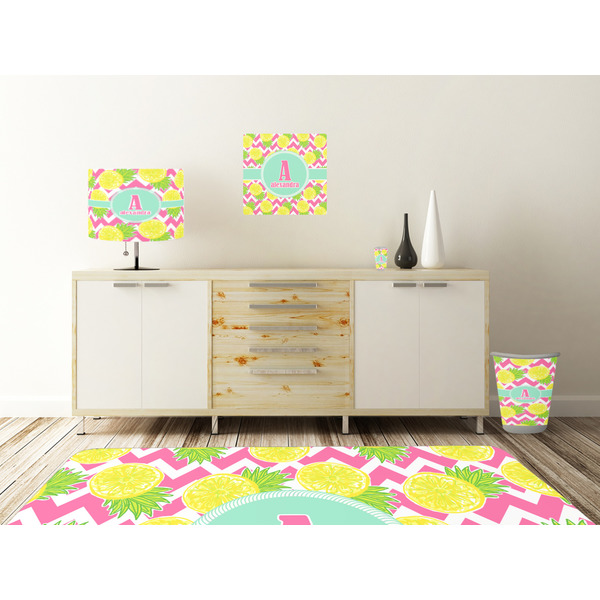 Pineapples Square Wall Decal Wooden Desk