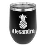 Pineapples Stemless Wine Tumbler - 5 Color Choices - Stainless Steel  (Personalized)