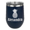 Pineapples Stainless Wine Tumblers - Navy - Double Sided - Front