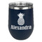 Pineapples Stemless Stainless Steel Wine Tumbler - Navy - Single Sided (Personalized)