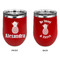 Pineapples Stainless Wine Tumblers - Red - Double Sided - Approval