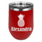 Pineapples Stainless Wine Tumblers - Red - Double Sided - Front