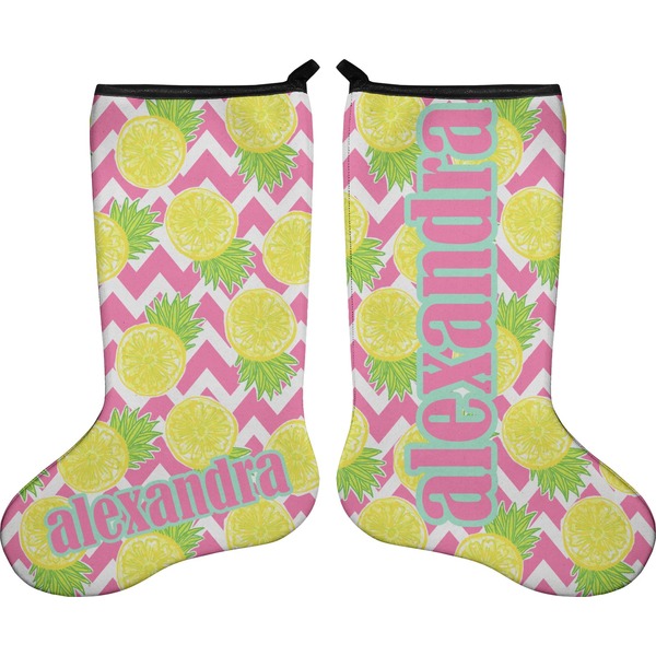 Custom Pineapples Holiday Stocking - Double-Sided - Neoprene (Personalized)