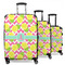 Pineapples 3 Piece Luggage Set - 20" Carry On, 24" Medium Checked, 28" Large Checked (Personalized)