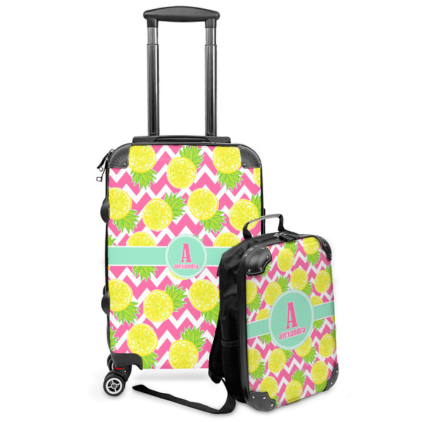 Custom Pineapples Kids 2-Piece Luggage Set - Suitcase & Backpack (Personalized)