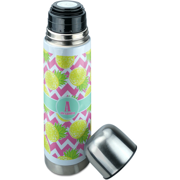 Pineapples Thermos - Lid Off