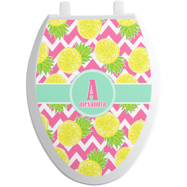 Custom Pineapples Toilet Seat Decal - Elongated (Personalized)