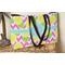 Pineapples Tote w/Black Handles - Lifestyle View
