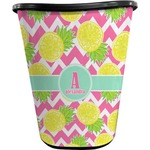 Pineapples Waste Basket - Double Sided (Black) (Personalized)