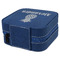 Pineapples Travel Jewelry Boxes - Leather - Navy Blue - View from Rear