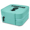 Pineapples Travel Jewelry Boxes - Leather - Teal - View from Rear