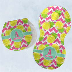 Pineapples Burp Pads - Velour - Set of 2 w/ Name and Initial