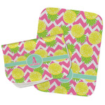 Pineapples Burp Cloths - Fleece - Set of 2 w/ Name and Initial