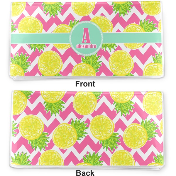 Pineapples Vinyl Check Book Cover - Front and Back