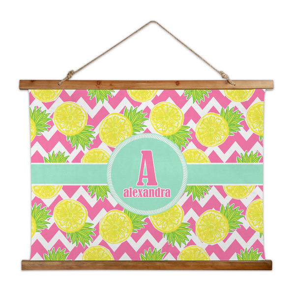 Custom Pineapples Wall Hanging Tapestry - Wide (Personalized)
