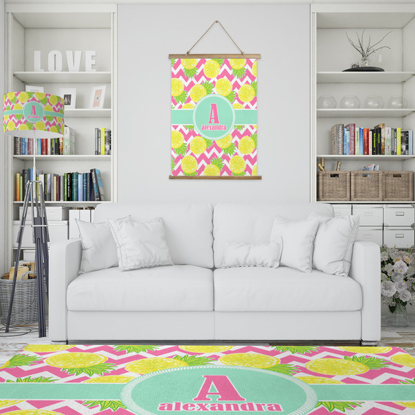 Pineapples Wall Hanging Tapestry - Portrait - IN CONTEXT