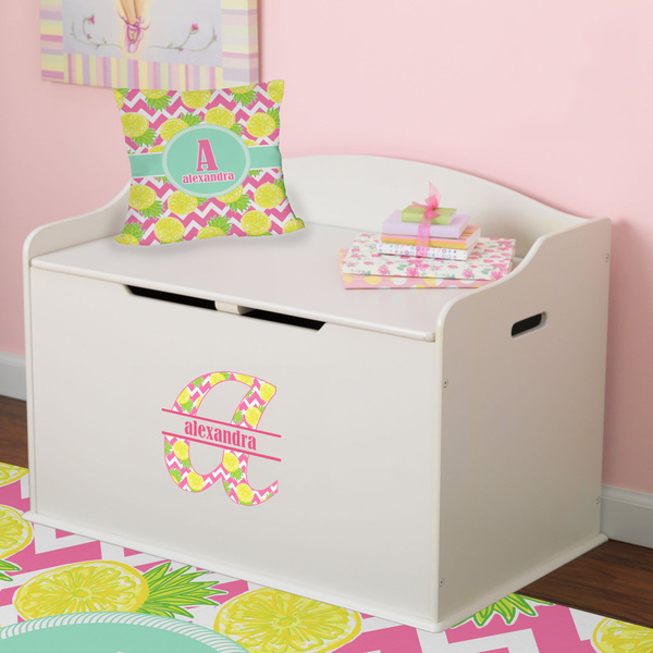 Pineapples Wall Name & Initial Small on Toy Chest