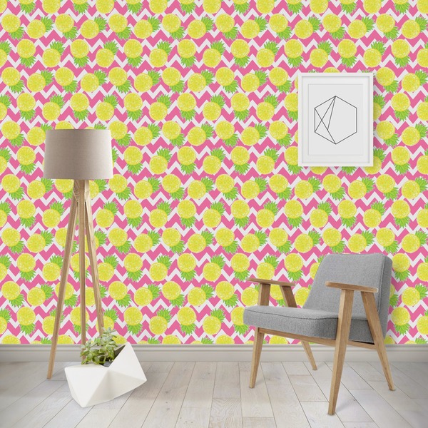 Custom Pineapples Wallpaper & Surface Covering (Water Activated - Removable)