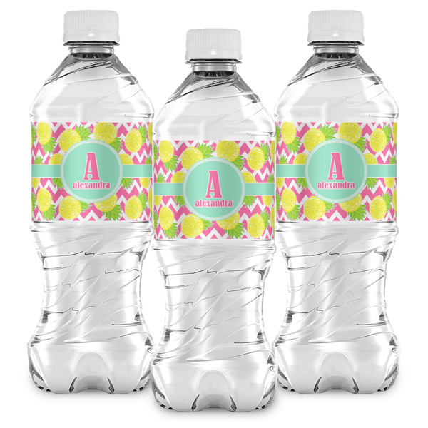 Pineapples Water Bottle Labels - Front View