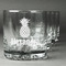 Pineapples Whiskey Glasses Set of 4 - Engraved Front