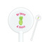 Pineapples 5.5" Round Plastic Stir Sticks - White - Double Sided (Personalized)
