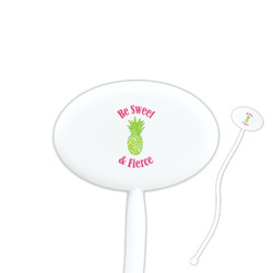 Pineapples 7" Oval Plastic Stir Sticks - White - Double Sided (Personalized)