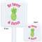 Pineapples White Plastic Stir Stick - Double Sided - Approval